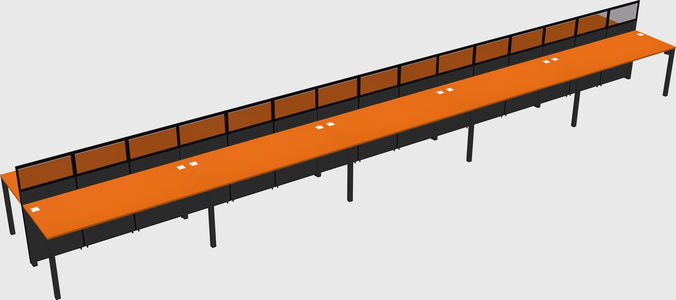 Shared rectangular cubicle