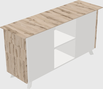 Modern cabinet with drawers and shelf