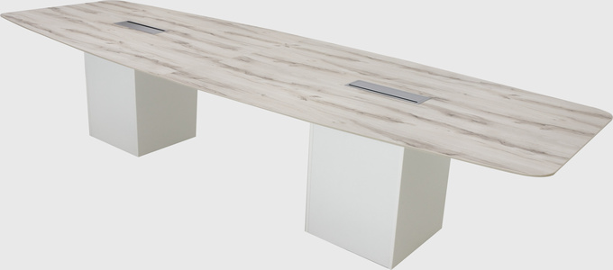Boat-shaped meeting table