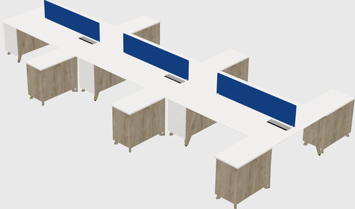 L-shaped shared desk