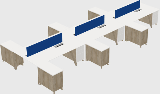 L-shaped shared desk