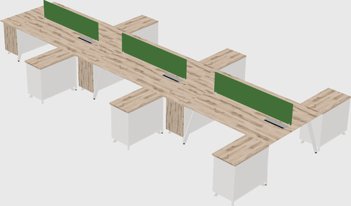 L-shaped shared desk