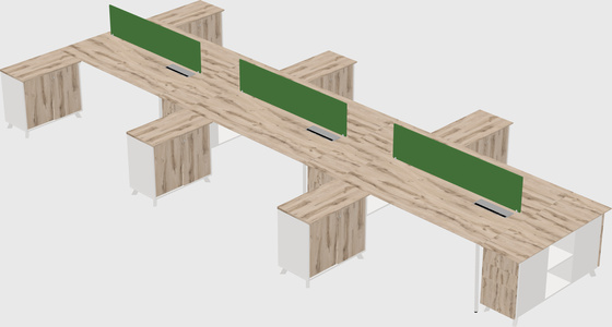 L-shaped shared desk