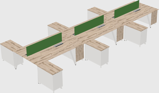 L-shaped shared desk