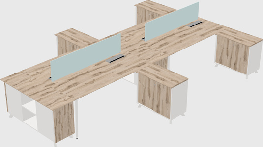 L-shaped shared desk