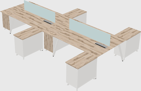 L-shaped shared desk