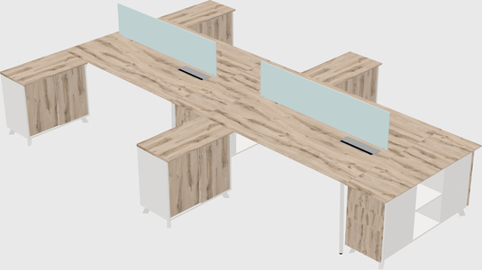 L-shaped shared desk