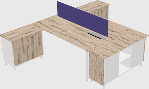 L-shaped shared desk