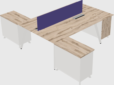 L-shaped shared desk