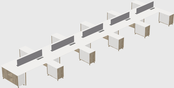 L-shaped shared desk