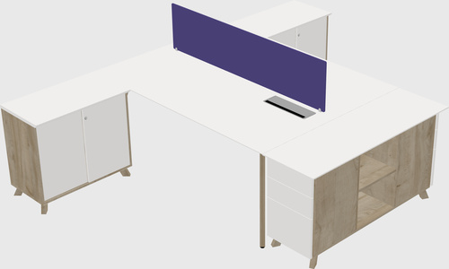 L-shaped shared desk