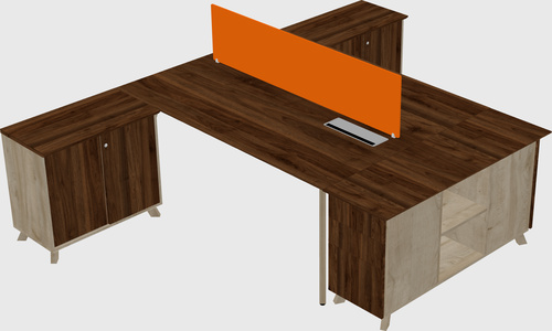 L-shaped shared desk