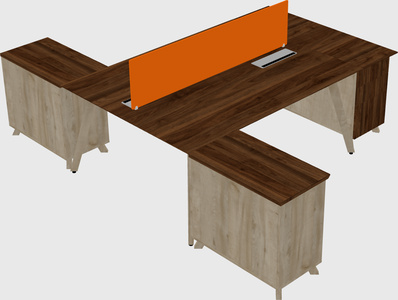 L-shaped shared desk