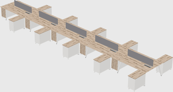 L-shaped shared desk