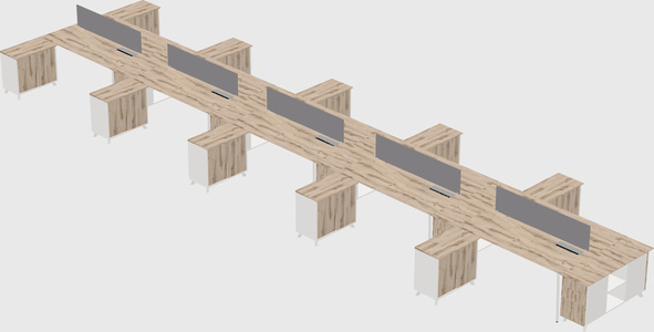L-shaped shared desk