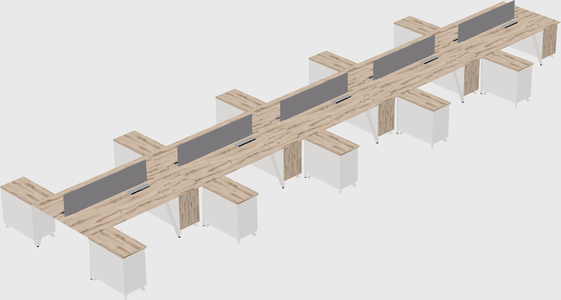L-shaped shared desk