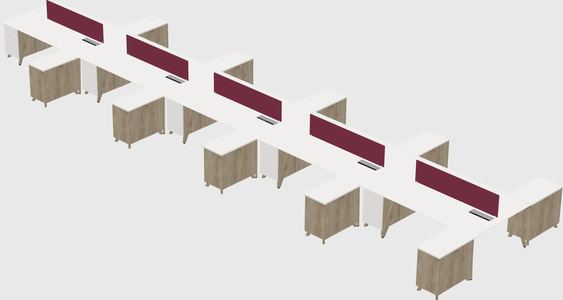 L-shaped shared desk