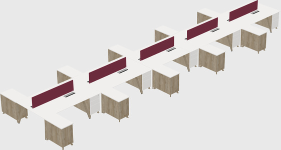 L-shaped shared desk