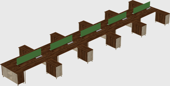 L-shaped shared desk