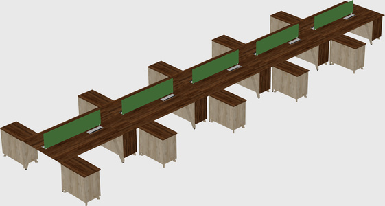 L-shaped shared desk