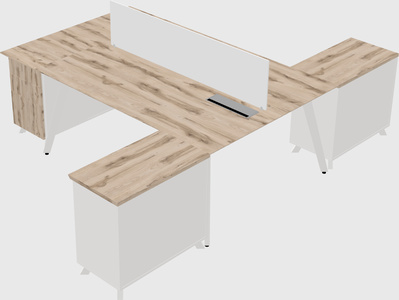 L-shaped shared desk