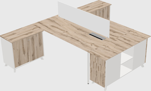 L-shaped shared desk