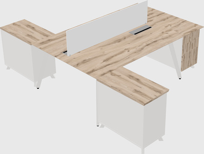 L-shaped shared desk