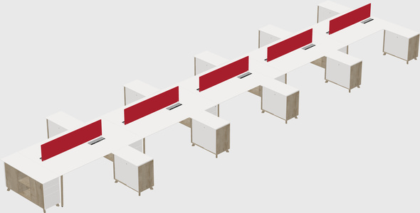 L-shaped Shared Desk