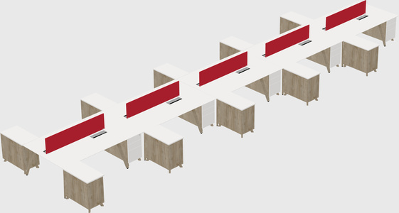 L-shaped shared desk