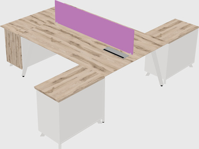 L-shaped shared desk