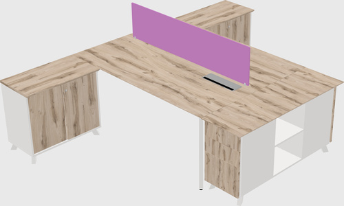 L-shaped shared desk