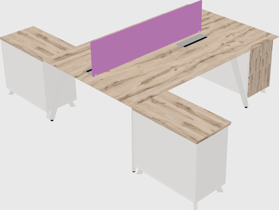 L-shaped shared desk