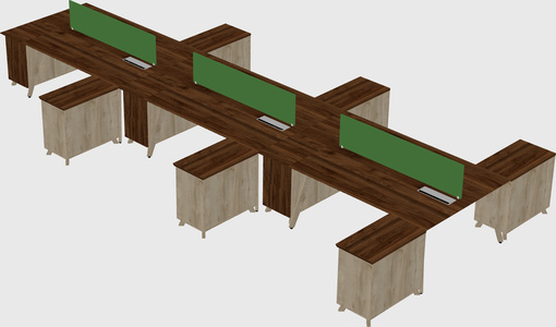 L-shaped shared desk