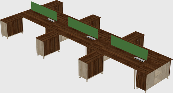 L-shaped shared desk