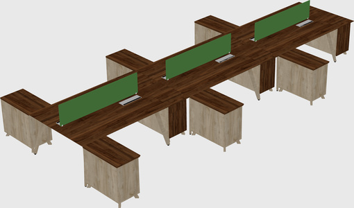 L-shaped shared desk