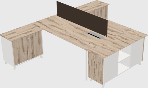 L-shaped shared desk