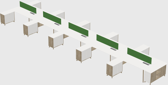 L-shaped shared desk