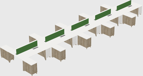 L-shaped shared desk