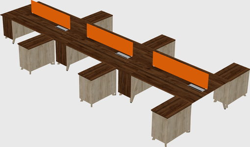 L-shaped shared desk