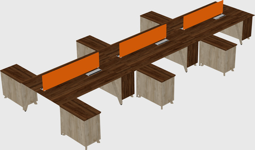 L-shaped shared desk