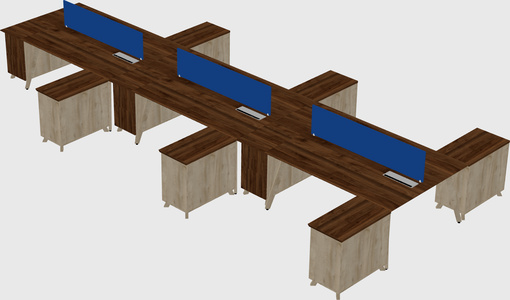 L-shaped shared desk