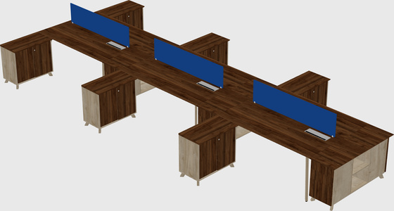 L-shaped shared desk