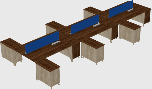 L-shaped shared desk