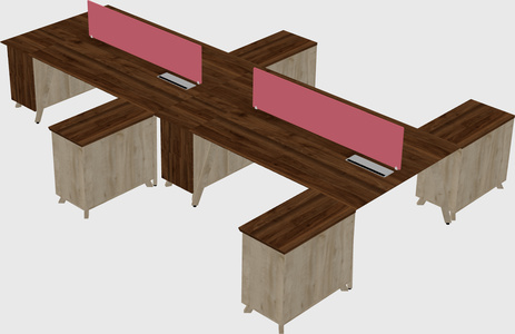 L-shaped shared desk
