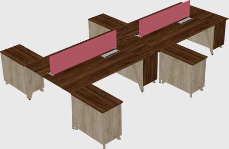 L-shaped shared desk