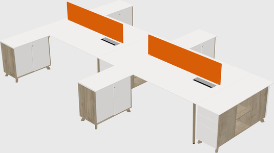 L-shaped shared desk