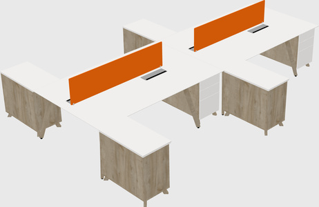 L-shaped shared desk