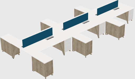 L-shaped shared desk