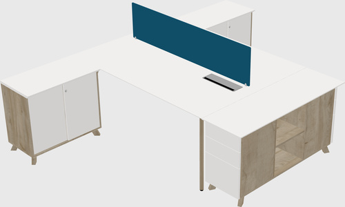 L-shaped shared desk