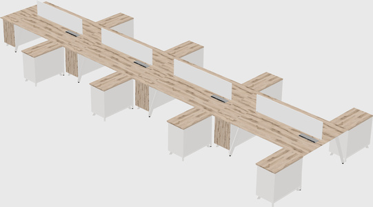 L-shaped shared desk